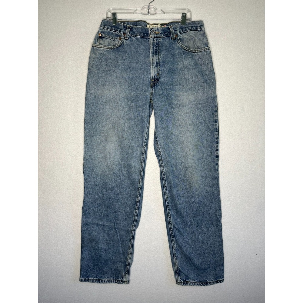 Levis 550 Relaxed Fit Boot Cut Jeans Light Wash Blue 36W 34L Womens